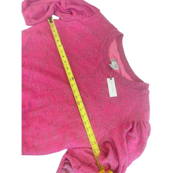 SATURDAY SUNDAY ANTHROPOLOGIE TUNIC DRESS LYLA COZY PINK BALLOON SLEEVE SZ M NWT - Picture 9 of 16